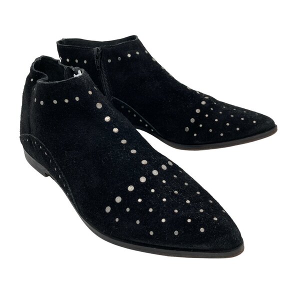Free People Aquarian Pointy Toe Studded Suede Ankle Booties - Picture 1 of 8